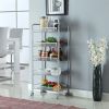 5-Tier Storage Cart Rolling Trolley, Push Organizer Utility Cart with Lockable Wheels, Hooks, for Home Kitchen, Office