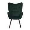 Modern Wingback Accent Armchair Living Room Tufted Velvet Upholstery; DARK GREEN