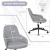 Linen Accent Adjustable Rolling Swivel Home Office Chair with Armrest