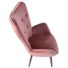 Modern Wingback Accent Armchair Living Room Tufted Velvet Upholstery; ROSE