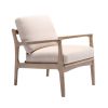 Wood Frame Armchair; Easy Assembly Mid Century Modern Accent Chair Lounge Chair for Living Room; Bedroom; Home Office; Tan Linen