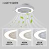 20 Inch Enclosed Bladeless Ceiling Fan With Lights(Grey)