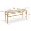 Indoor Bench with Paper Cord; Rubber Wood Legs (39.5'x14.5'x17.5')