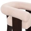 The Curved Wishbone Frame Accent Chair Teddy Velvet for Living Room, Beige