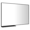 48x30 Inch Modern Black Bathroom Mirror With Storage Rack Aluminum Frame Rectangular Decorative Wall Mirrors for Living Room Bedroom