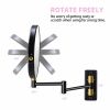 8-inch Wall Mounted Makeup Vanity Mirror, 1X / 10X Magnification Mirror, 360Â° Swivel with Extension Arm (Black&Gold)