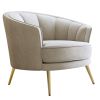 Modern Velvet Accent Barrel Chair Leisure Accent Chair Living Room Upholstered Armchair Vanity Chair for Bedroom Meeting Room; Beige