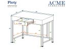 Piety Vanity Desk in Silver PU &amp; Champagne 92425