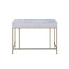 Piety Vanity Desk in Silver PU &amp; Champagne 92425