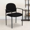 Black Fabric Comfortable Stackable Steel Side Chair with Arms [BT-516-1-BK-GG]