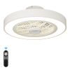 20 Inch Enclosed Bladeless Ceiling Fan With Lights(White)