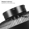 20 Inch Enclosed Bladeless Ceiling Fan With Lights(Black)