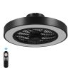 20 Inch Enclosed Bladeless Ceiling Fan With Lights(Black)