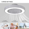 20 Inch Enclosed Bladeless Ceiling Fan With Lights(Grey)