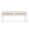 2 Rattan Drawer Coffee Table, Modern Furniture Decor, for Living Room Reception, Easy Assembly, Rectangular Unique Coffee Table