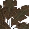 35 Inch Tropical Metal Palm Leaf Wall Mount Accent Decor; Brushed Green; Antique Yellow; Black