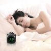 LCD Projection Alarm Clock Battery Powered with Voice Broadcast Function Snooze Temperature Display 12/24 Hour Time System