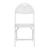 HERCULES Series 650 lb. Capacity White Plastic Fan Back Folding Chair