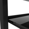 Black glass coffee table, modern and simple, black living room coffee table, side table