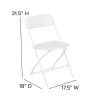 Herculesâ„¢ Series Plastic Folding Chair - White - 650LB Weight Capacity Comfortable Event Chair - Lightweight Folding Chair -