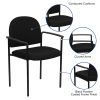 Black Fabric Comfortable Stackable Steel Side Chair with Arms [BT-516-1-BK-GG]