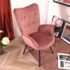 Modern Wingback Accent Armchair Living Room Tufted Velvet Upholstery; ROSE