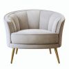 Modern Velvet Accent Barrel Chair Leisure Accent Chair Living Room Upholstered Armchair Vanity Chair for Bedroom Meeting Room; Beige