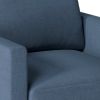 Classic Linen Armchair Accent Chair with Bronze Nailhead Trim Wooden Legs Single Sofa Couch for Living Room; Bedroom; Balcony; Navy Blue