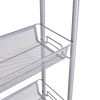 4-Tier Gap Kitchen Slim Slide Out Storage Tower Rack with Wheels, Cupboard with Casters - Silver