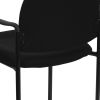 Black Fabric Comfortable Stackable Steel Side Chair with Arms [BT-516-1-BK-GG]