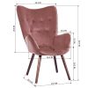 Modern Wingback Accent Armchair Living Room Tufted Velvet Upholstery; ROSE