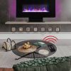 36 Inch Curved Front Electric Fireplace; Freestanding or Wall Mounted Electric Fireplace with Adjustable Flame Color & Remote Control