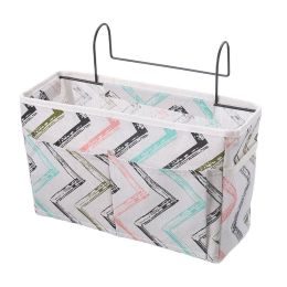 1pc Bedside Storage Bag With Pockets; Fabric Hanging Storage Organizer; Dormitory Upper And Lower Floor Storage Bag; Bedroom Storage Bag (Color: Splashed Ink Pattern)