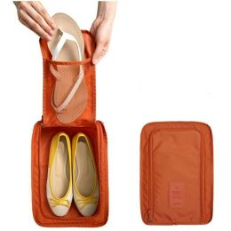 1pc Portable Waterproof Travel Shoes Storage Bag; Zip Storage Bag; Pouch Organizer (Color: Orange)