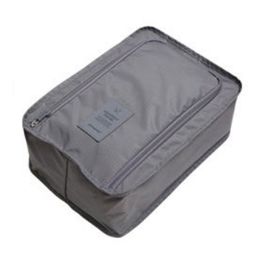 1pc Portable Waterproof Travel Shoes Storage Bag; Zip Storage Bag; Pouch Organizer (Color: Grey)