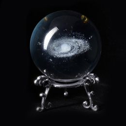 1pc Crystal Ball Art Decoration; Decoration Craft; Crystal Ball Valentine's Day Gifts Birthday Gifts (Color: Milky Way)