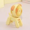 1PC Deer/Dog Portable Handheld Battery Powered Fan; 500mAh USB Rechargeable Battery Operated Fan Desk Fan Mini Small Fan