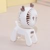 1PC Deer/Dog Portable Handheld Battery Powered Fan; 500mAh USB Rechargeable Battery Operated Fan Desk Fan Mini Small Fan