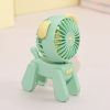 1PC Deer/Dog Portable Handheld Battery Powered Fan; 500mAh USB Rechargeable Battery Operated Fan Desk Fan Mini Small Fan