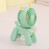 1PC Deer/Dog Portable Handheld Battery Powered Fan; 500mAh USB Rechargeable Battery Operated Fan Desk Fan Mini Small Fan