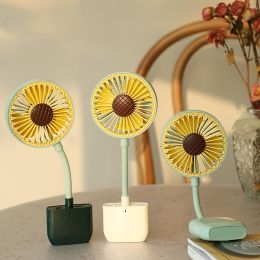 1pc Handheld Clip Small Fan Mini Portable Pocket Fan USB Rechargeable Desktop Small Fan; desk fan (Color: Green)