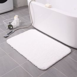 Thickened Plush Entrance Carpet Absorbent Non-slip Soft Kitchen Bathroom Bedroom Living Room Simple Floor Door Mat Home Decor (Color: White)