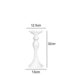 Gold/ Silver/White Metal Candle Holders Flower Vase Candlestick Centerpieces Road Lead Wedding Party Home Table Event Decoration (Color: small white)