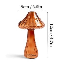 7 Style Mushroom Glass Vase Creative Hydroponics Vases Aromatherapy Bottle Desktop Crafts Ornament Living Room Home Office Decor (Color: HGA0012459-D)