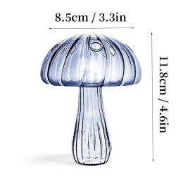 7 Style Mushroom Glass Vase Creative Hydroponics Vases Aromatherapy Bottle Desktop Crafts Ornament Living Room Home Office Decor (Color: HGA0012459-E)