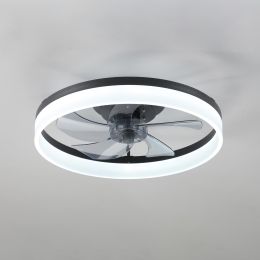 Ceiling Fan with Lights Dimmable LED (Color: Black White)