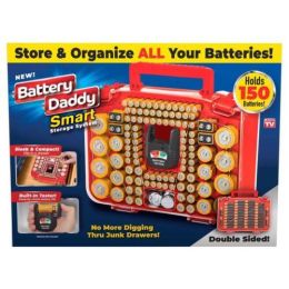 Battery Daddy Battery Organizer Storage Case with Tester -Protects 180 Batteries (size: 150)