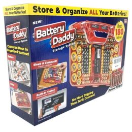 Battery Daddy Battery Organizer Storage Case with Tester -Protects 180 Batteries (size: 180)