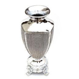 Ambrose Chrome Plated Crystal Embellished Ceramic Vase (Color: as Pic)