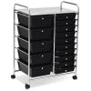 15-Drawer Utility Rolling Organizer Cart Multi-Use Storage